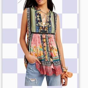 NWT Anthropologie boho viscose printed tunic gorgeous fabric and style